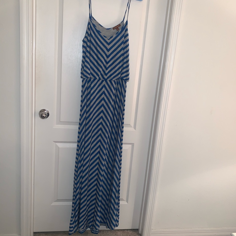 Blue and Grey Maxi Dress